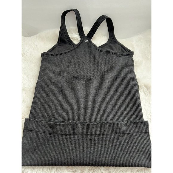 Lululemon Shirt Womens 6 Black Sleeveless Tank Top Athletic Workout Gym Ribbed - Picture 3 of 5